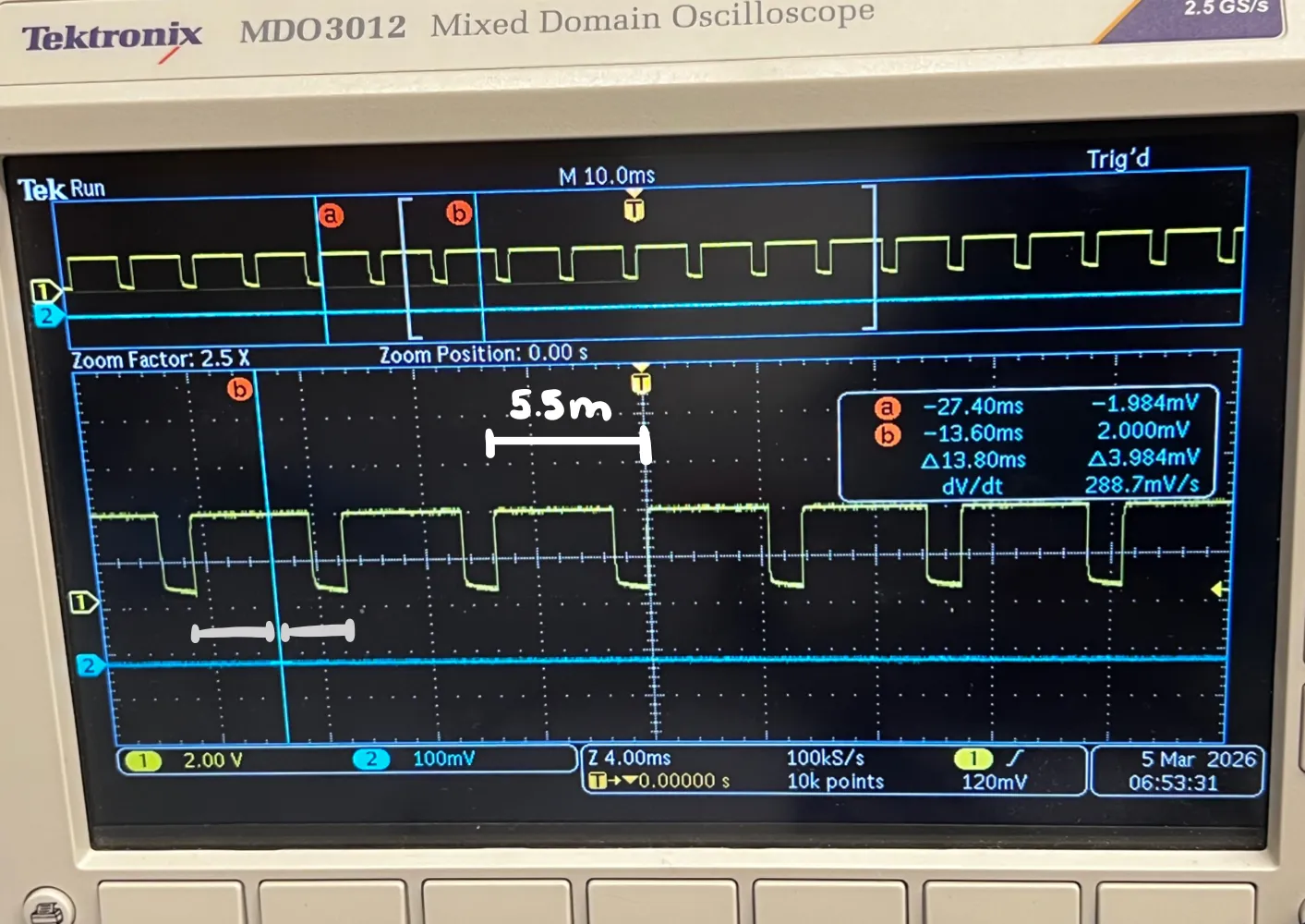 Oscilloscope, PWM frequency