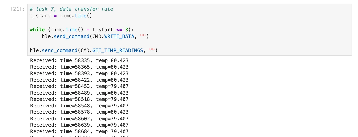 Get temp readings received