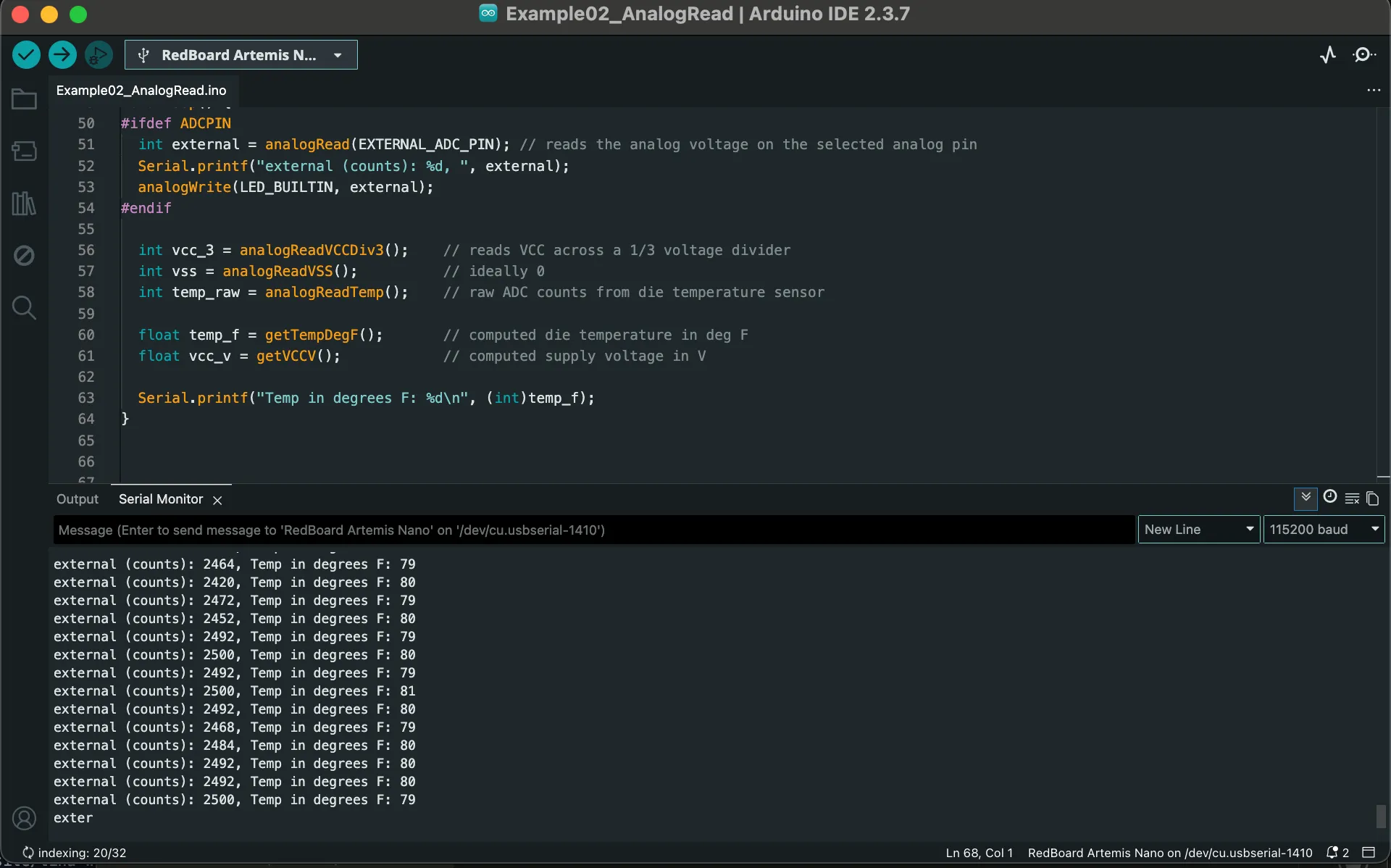 Baseline Temperature Reading